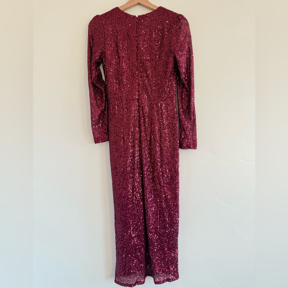 Ivy City Goldie vine Glamorous Long Sleeve Red Sequin Dress size XS - Picture 9 of 11